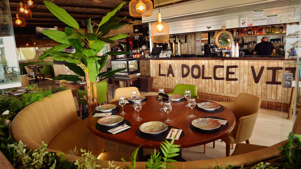 interior of a restaurant in marbella