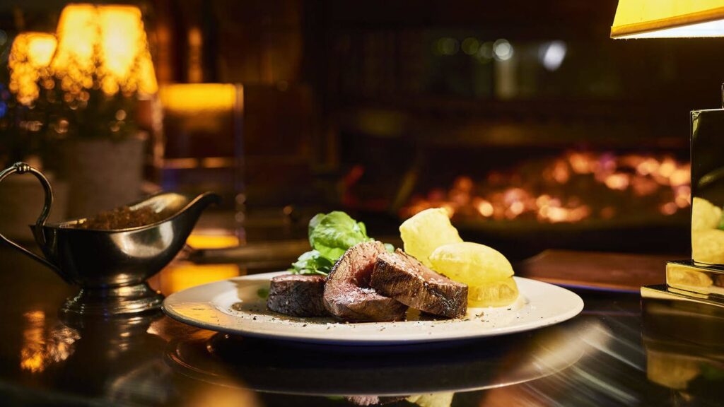 meat dish on a restaurant table