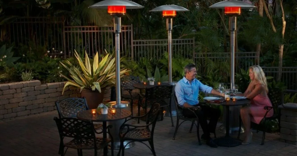 couple having dinner on a terrace