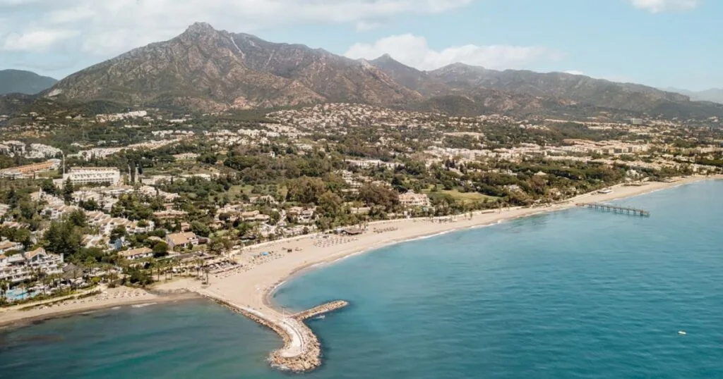 View of Marbella from a drone